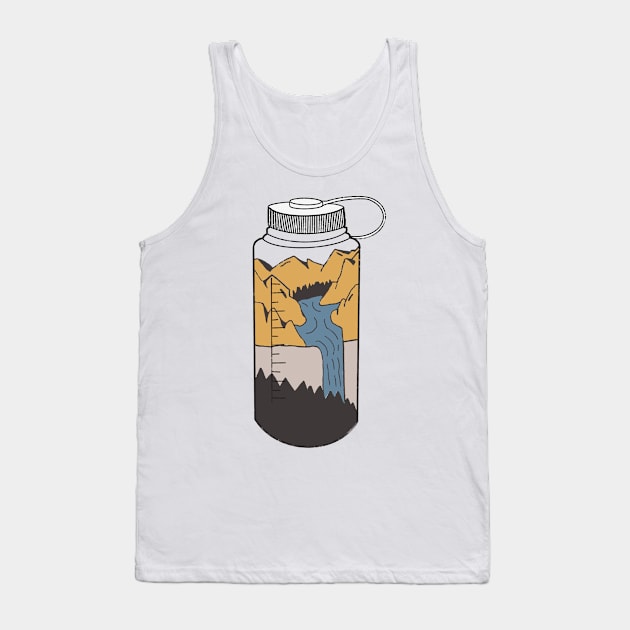 Water Bottle Mountain Scene Tank Top by Rosemogo